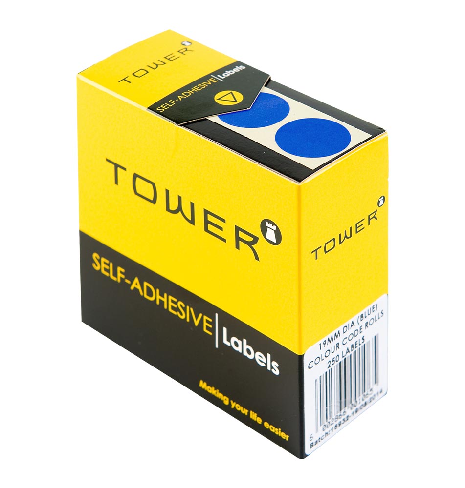 Tower C19 Blue Colour Code Labels - Rolls